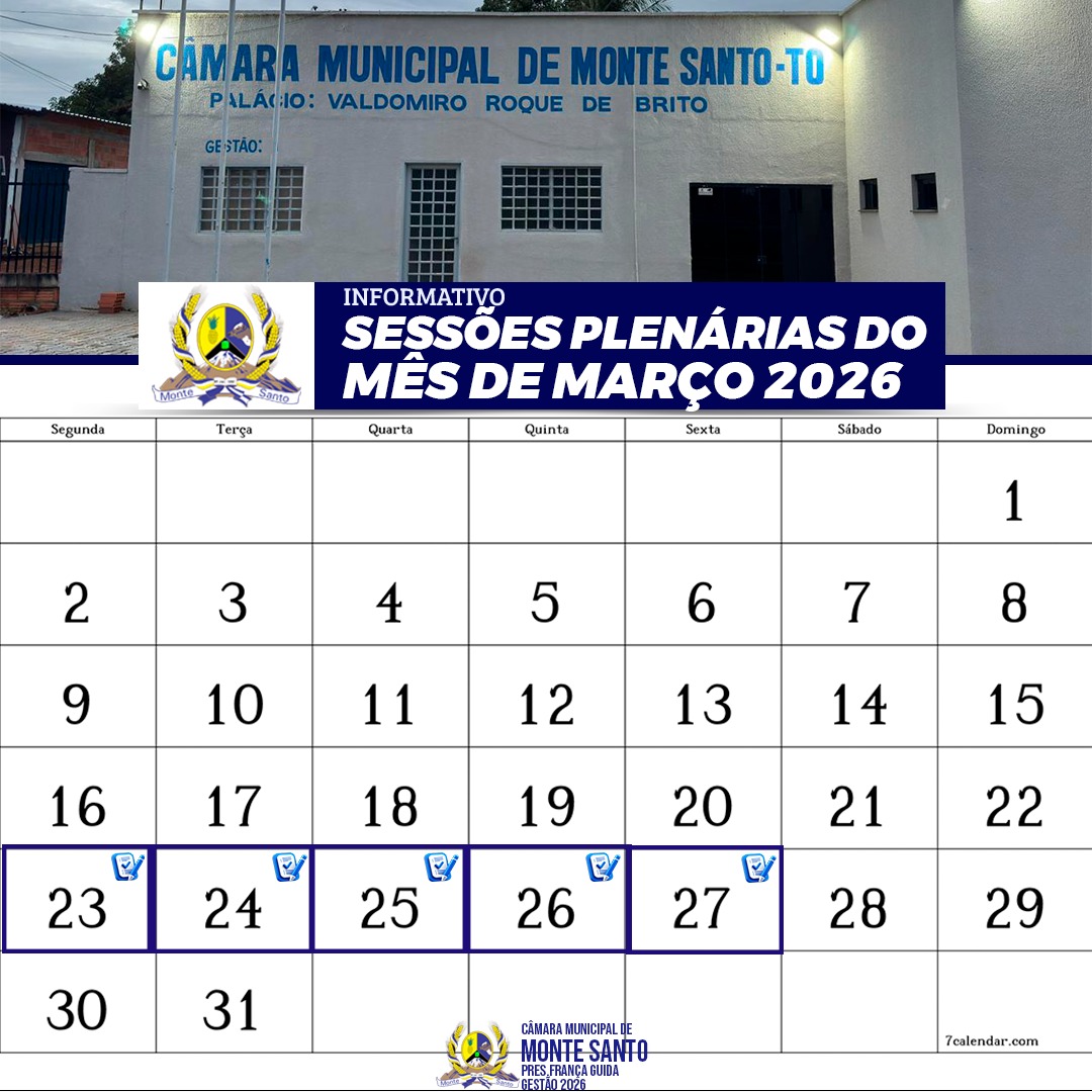 Sessões de Março/2026